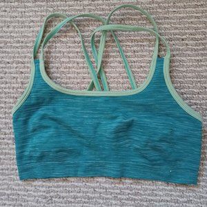 Danskin Now L Womens Blue/Green Active Wireless Unpadded Sports Bra stra…